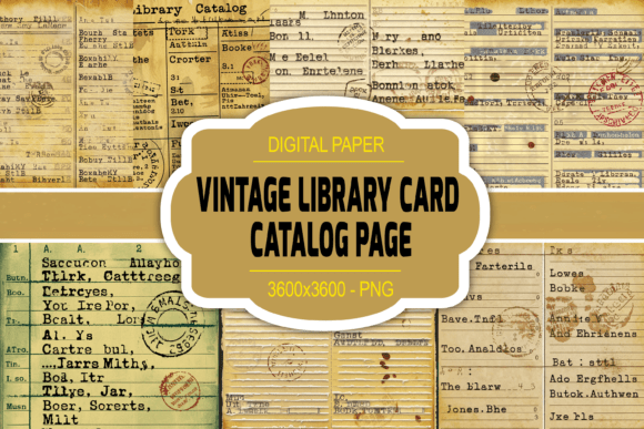 Charming Vintage Library Card Catalog Pages for Creatives