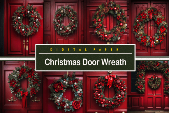 Christmas Door Wreath: A Digital Design Asset for Holiday Projects