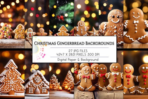 Christmas Gingerbread Backgrounds: A Festive Design Bundle