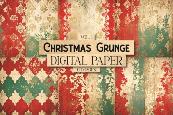 Christmas Grunge Digital Paper Vol. 1: A Retro Holiday Vibe