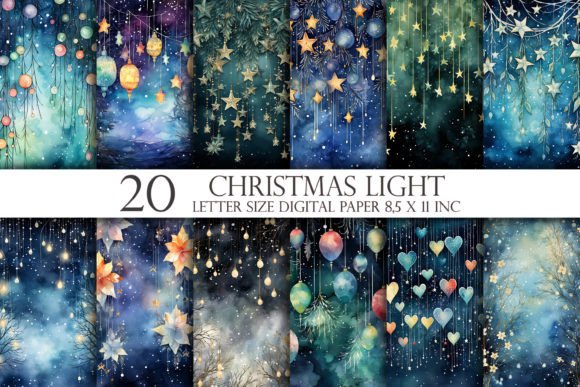 Christmas Lights 20 Digital Paper: Your Festive Design Solution