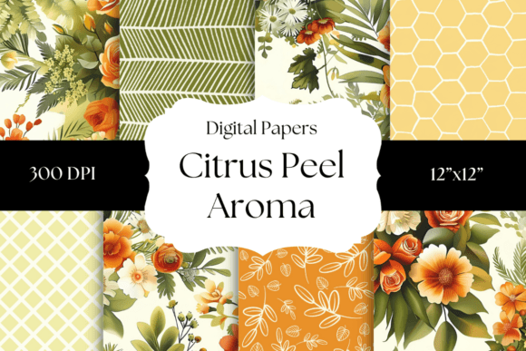 Citrus Peel Aroma Digital Papers: A Burst of Creative Energy