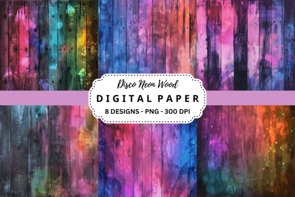 Disco Neon Wood Background: Bold Retro Texture for Modern Design