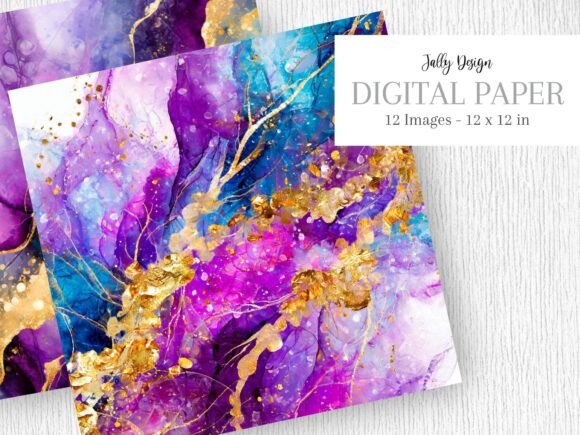 Elevate Your Designs with Intence Purple & Blue Alcohol Ink Art