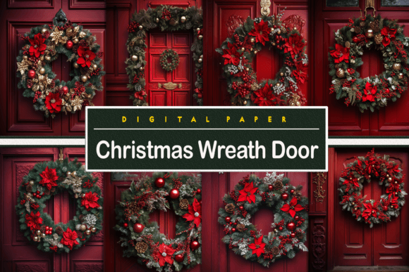 Elevate Your Holiday Designs with Christmas Wreath Door