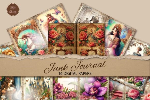 Enchanting Designs: Leveraging Princess Watercolor Junk Journal Paper