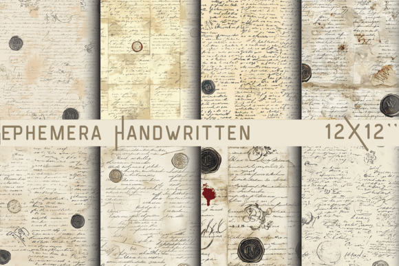 Ephemera Handwritten Script Wallpaper: Vintage Texture for Modern Design