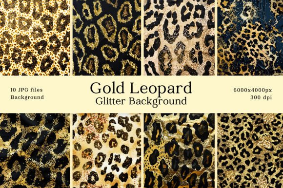Gold Glitter Leopard Pattern Background: A Designer's Asset