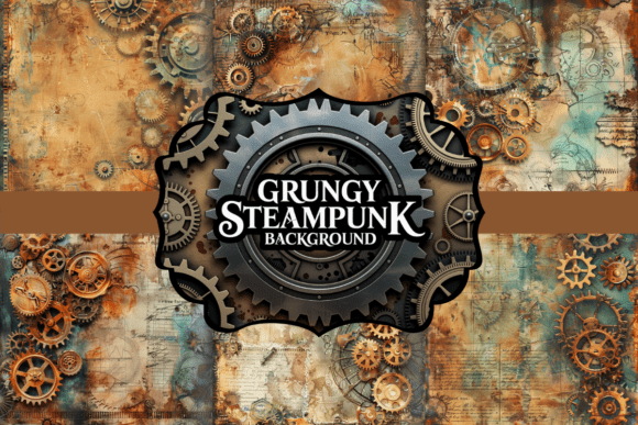 Grungy Steampunk Background: Industrial Charm for Modern Projects