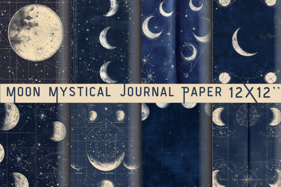 Moon Mystical Journal Paper: A Celestial Design Asset