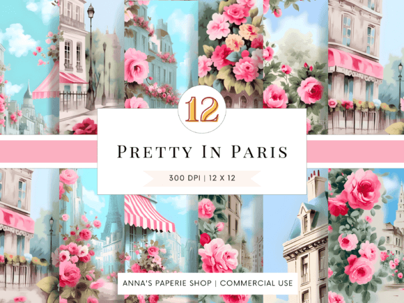Pretty in Paris - Shabby Digital Papers