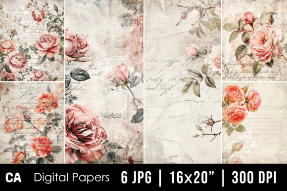 Timeless Appeal: Using Vintage Pastel Rose Journal Pages