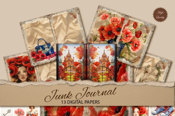 Timeless Appeal: Working with Vintage Poppy Watercolor Junk Journals