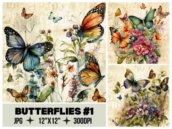 Timeless Elegance: Unlocking the Potential of Vintage Butterflies Digital Paper Pack