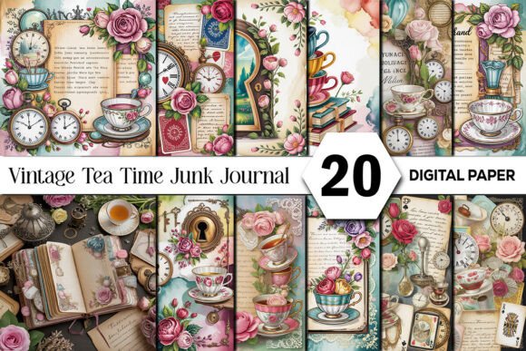 Timeless Elegance: Using Vintage Tea Time Junk Journal Pages