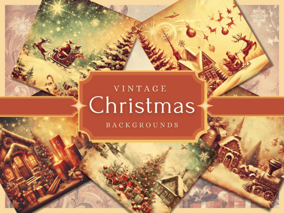 Timeless Holiday Charm: The 38-Piece Vintage Christmas Digital Paper Bundle