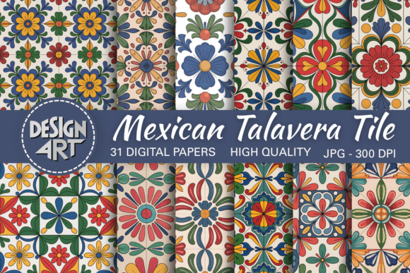 Unleash Authentic Mexican Talavera Tile Backgrounds in Your Work