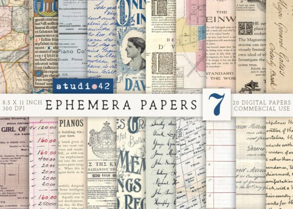 Unlocking Vintage Charm with Antique Paper Ephemera Pack V7