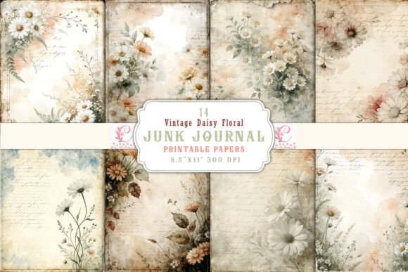 Vintage Daisy Floral Junk Journal Pages: A Designer's Guide