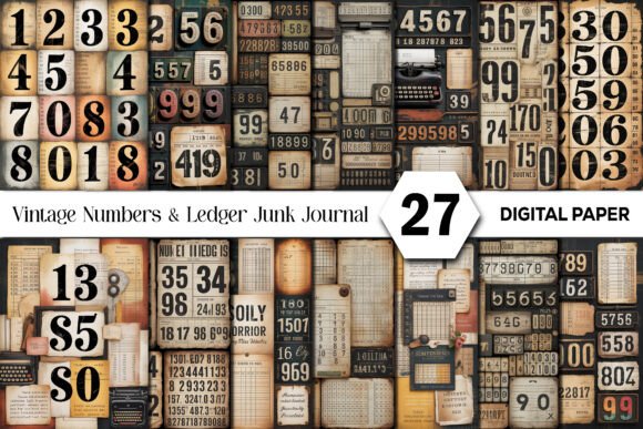 Vintage Numbers & Ledger Junk Journal: A Creative Toolkit