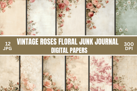 Vintage Roses Floral Junk Journal Papers: A Creative Toolkit